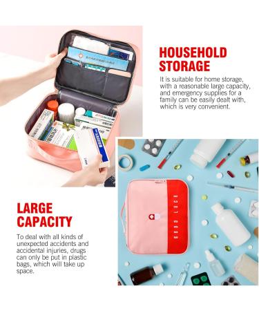 Large Capacity Waterproof Medicine Bag | Portable First Aid & Emergency Kit for Travel & Home (Pink) - Buy Online on SooperMarket.com