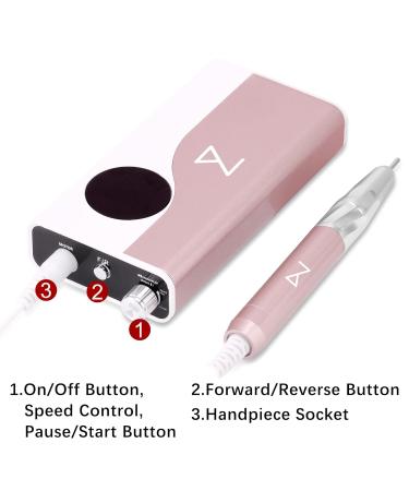 M - Ying Yang Brushless Nail Drill | 35K RPM Wireless Nail Art Tool | Ultra Quiet 85W Aluminum Alloy (Rose Gold - Buy Online on SooperMarket.com