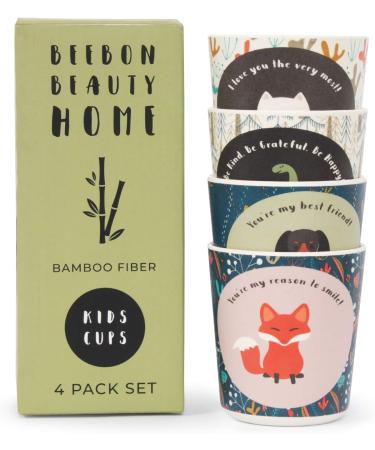BeeBon Beauty Home Eco-Friendly Bamboo Kids Cups 8 Oz - Set of 4 - Buy Online on SooperMarket.com