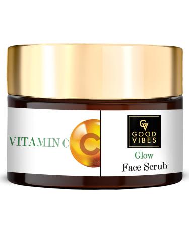 Good Vibes Vitamin C Glow Face Scrub | Rich in Antioxidants | Hydrating Clarifying Exfoliant For All Skin Types | Helps Clear Dark Spots & Blemishes | No Parabens & Sulphates (50 g/1.76 Oz) 1.8 Ounce (Pack of 1)