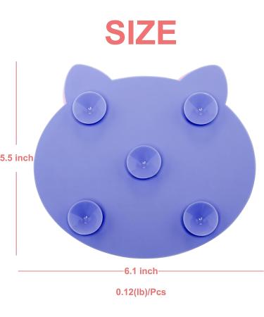  2-Pack Makeup Brush Cleaning Mat Cute Cat Ear Animal Design Silicone Portable Brush Cleaner Pad Washing Tools with Suction Cups US Patent Registered (Purple+Green) - Buy Online on SooperMarket.com