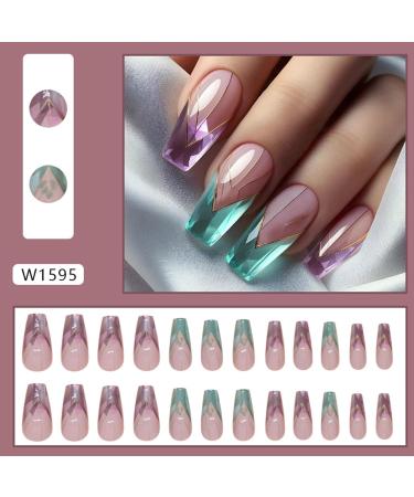 Press on Nails for Women | Colorful Press on False Nails User Friendly Fake Nails Set Cute Women False Nails for Holiday Dates Birthday Parties - Buy Online on SooperMarket.com