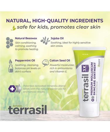 Terrasil Molluscum Contagiosum Ointment for Symptom Relief - All-Natural Skincare Solution for Inflammation and Itch - Safe for Children - 45g - Buy Online on SooperMarket.com