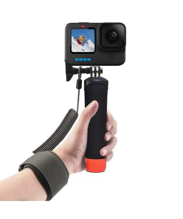 FitStill Waterproof Monopod Floating Hand Grip+Steel cored Safety Wrist Strap Rope for Go Pro Hero Session DJI Osmo and Other Action Cameras.Snorkeling Underwater Diving Selfie Pole Stick