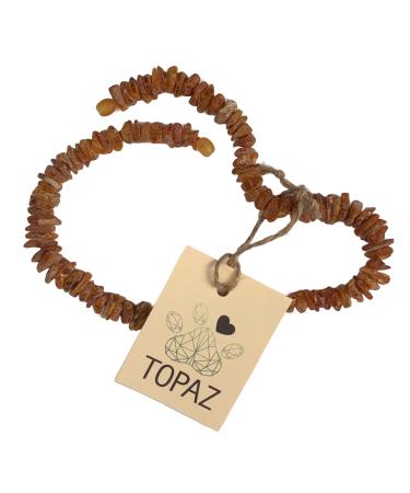 TOPAZ amber necklace dog cat natural tick protection fleas handmade (length 25 cm)