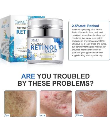 Retinol Face Cream Anti Wrinkle Face Cream Anti Aging Face Cream with 2.5% Retinol Hyaluronic Acid Vitamin E Night Face Cream for Women and Men - Buy Online on SooperMarket.com