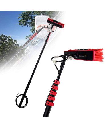 Window Cleaning Pole 3.6M-11M Water Fed Pole Adjustable Window Cleaning Brush Extendable Cleaner Conservatory Roof/Cleaning Tools/18Ft/5.4M 35cm Brush Head 9M/30FT