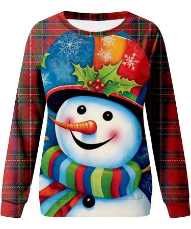 Women's Christmas Snowman and Penguin Print Sweatshirt - Sky Blue XL - Buy Online on SooperMarket.com