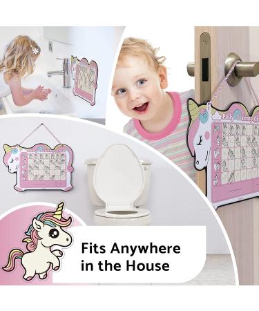 Potty Training Chart for Toddler Girls - Unicorn Design with 35 Reusable Magnetic Stickers | Reward System & Crown Included | 3 Easy Steps - Buy Online on SooperMarket.com