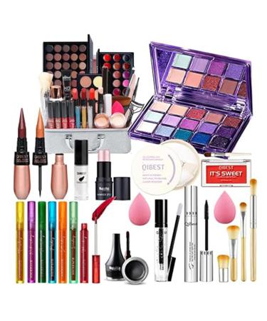 Chseo make-up set make-up cosmetics make-up case cosmetics gift set lip gloss eyes shadow concealer pallet powder lipstick make-up pallets for face eyes and lips #3