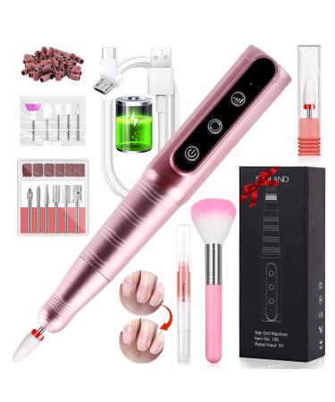 Saviland Electric Nail Drill Kit - Rechargeable & Cordless 26000RPM Nail Drill with 1+5+6 Drill Bits for Acrylic Nails with Nail Dust Brush Cuticle Oil Pen for Manicure  Pedicure & Nail Art Remove