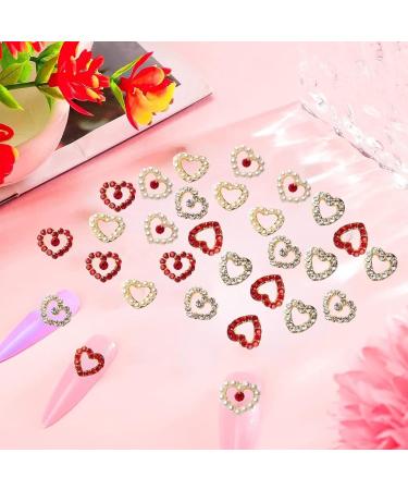 RUNRAYAY 30Pcs Colorful Love Nail Rhinestones Charms 3D Shiny Heart Shape Nail Art Alloy Diamond Crystal Nail Ornament Gems for Girls Valentine'S Day DIY Crafts Decoration Supplies (6 Styles) - Buy Online on SooperMarket.com
