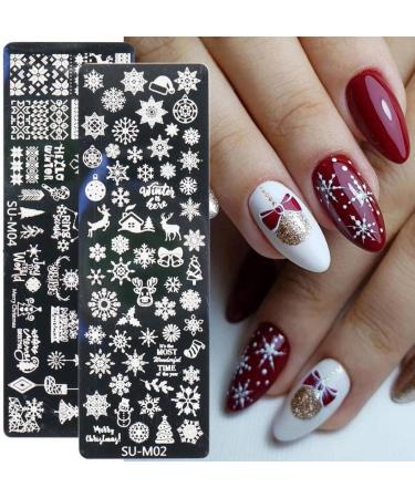 Danlai Christmas Nail Stamping Plates Kit - 6 Snowflake & Tree Designs for Manicure Art | Perfect for Women & Girls - Buy Online on SooperMarket.com