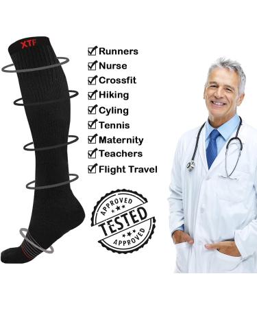 Extreme Fit Sport Compression Socks for Men and Women - Knee High, 6 Pair Large-X-Large Mix - Running, Athletics, Pregnancy, Travel - Buy Online on SooperMarket.com