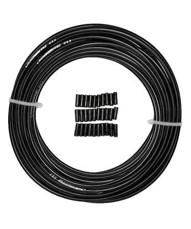 Farbetter Lined Bicycle Brake Cable Housing, 5mm x 50ft, Including 30 PCS Cable End Caps Kit, The Most Trusted DIY Set for SRAM/Shimano Mountain Bike Road Bike (Black)