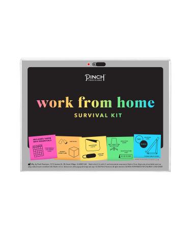 Pinch Provisions Work from Home Survival Kit includes 9 Essentials to Help You Stay on Task Must-Have Essentials Compact Multi-Functional Metal Survival Kit Multicolor/White Tin