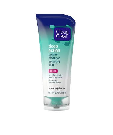 Clean & Clear Deep Action Cream Facial Cleanser for Sensitive Skin - 6.5 oz | Gentle & Effective Acne Treatment - Buy Online on SooperMarket.com
