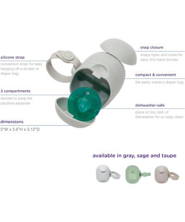 Ubbi On-the-Go Soother Pod - Sage Green Pacifier Holder for Newborns | Travel-Friendly Diaper Bag Accessory - Buy Online on SooperMarket.com
