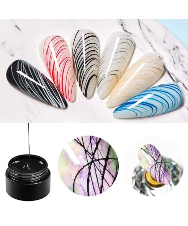 MEET ACROSS 6 Colors Spider Gel for Nail Art - Elastic Drawing Gel for UV LED Nails - DIY Manicure Kit with Brushes - Buy Online on SooperMarket.com