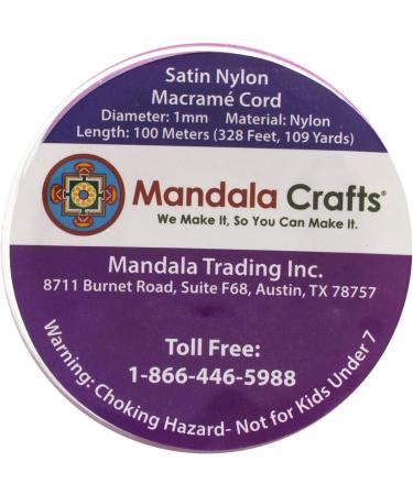 Mandala Crafts 1mm Nylon Satin Cord - 109 Yards White Braided String for Jewelry Making, Bracelets, Chinese Knots - Beading Rattail Trim - Buy Online on SooperMarket.com