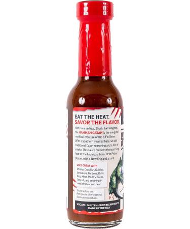 The Spicy Shark Hammah Gatah Extreme Heat Hot Sauce - Made with Scorpion Pepper Habanero Carolina Reaper Pepper & 7-Pot Primo Pepper - Brand Featured on Hot Ones - Buy Online on SooperMarket.com