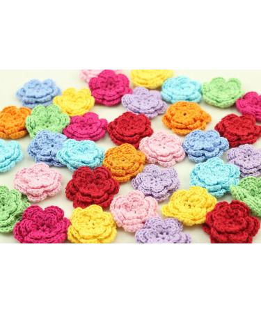 Set of 20 Large Handmade Crochet Flower Appliques in 8 Colors - One Size, Sewing Embellishments - Buy Online on SooperMarket.com