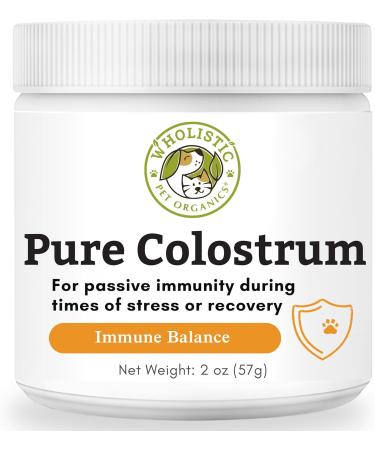 Wholistic Pet Organics:Bovine Colostrum Powder for Dogs,Cat-Organic Supplement for Dog Allergy and Itch Relief, Gut Health High Levels of Antibodies Immune Support, Colostrum Supplement for Puppies