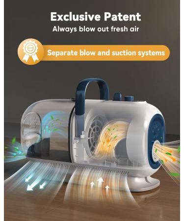 oneisall Dog Grooming Kit | Vacuum Blow Dryer & Clippers | 8 Tools for Shedding & Trimming | 7 Heat Levels | 2.5L Capacity - Buy Online on SooperMarket.com