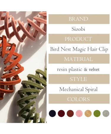 Sizobi 7Pcs Bird Nest Hair Clip Set for Women - Zabernim Hair Accessories | Bird Nest Hair Holder for Ponytails - Buy Online on SooperMarket.com