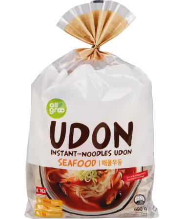 Allgro udon instant noodles - seafood udon soup spicy aromatic fast preparation - contains 3 portions - 1 x 690 g seafood 690 g (1 Pack)
