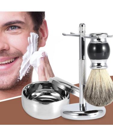 Professional Shaving Stand for Brushes & Bowls | 23x12x12 cm | Men's Razor Tool Set with Synthetic Hair Brush & Alloy Soap Cup - Buy Online on SooperMarket.com