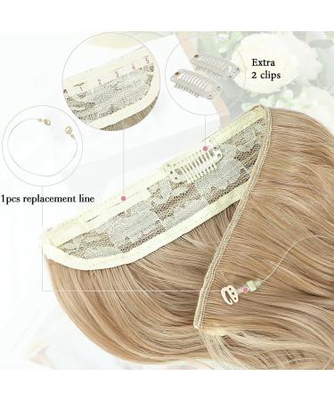 Secret Hair Extensions 12 Inch Bleach Blonde Invisible Wire Synthetic Hair Pieces for Women - Natural Wavy Hair Extension - Buy Online on SooperMarket.com
