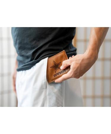 Rico Industries NFL Laser Engraved Billfold Wallet Laser Engraved Bill-fold Wallet - Slim Design - Great Gift Dallas Cowboys Brown - Buy Online on SooperMarket.com
