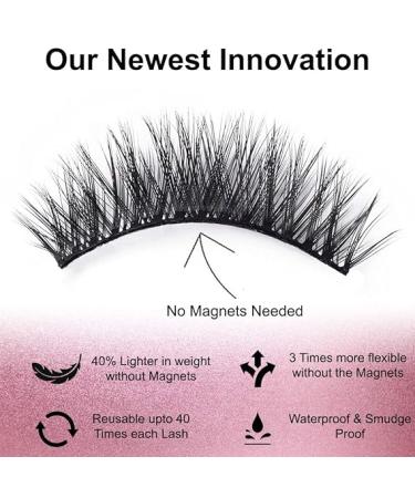 Luxillia Magnetic Eyeliner with Eyelashes Kit - Clear + Black  8D Natural Look  Reusable False Lash Set with Applicator Tool - Waterproof Liner - Buy Online on SooperMarket.com
