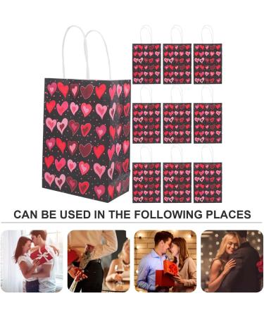 ULTECHNOVO 40 Pcs Valentine's Day Tote Paper Storage Bags Paper Favor Bags Kids Birthday Paper Goodie Bags Valentines Treat Bag Goodie Bags for Kids Valentine Bags with Handles Handheld Gift 1 count (Pack of 1) As Shown 2x4pcs - Buy Online on SooperMarket.com