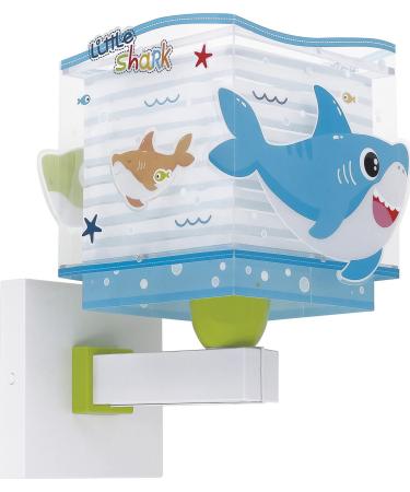 Dalber children wall lamp children's lamp wall lamp children's room Little Shark Haie animals children room lamp lampshade 63479 E27