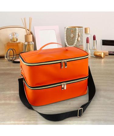 Folpus Nail Polish Organizer Nail Organizers Double Layer Nail Supplies Travel Nail Kits Nail Polish Storage Box Handbag for Home Orange - Buy Online on SooperMarket.com
