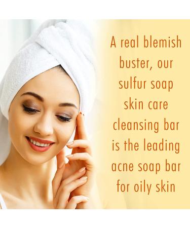 10% Sulfur Soap Cleansing Bar for Acne, Oily Skin - Natural Face & Body Cleanser with Lemongrass, Tea Tree Oil, Vitamin E - 2 Pack USA Made - Buy Online on SooperMarket.com