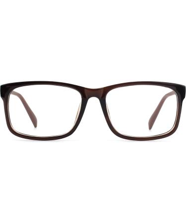 GQUEEN Large Frame Horn Glasses - Stylish UV400 Fake Glasses for Women & Men | Trendy Nerd Style in Brown - Buy Online on SooperMarket.com
