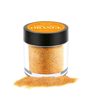Omaker Edible Glitter, 5 Grams Edible Sparkles For Food, Drinks & Cake Decorating, Dessert Glitters for Cakes, Cookies, Cupcakes, Candy, Sugar, Food-Grade Coloring (Orange)