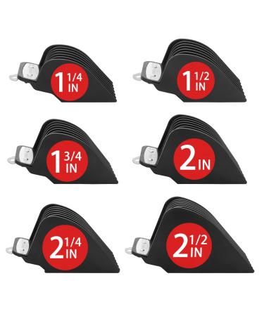 Yinke Clipper Guards Cutting Guides for Wahl Hair Clippers with Metal Clip of Model 1.25 in & 1.5 in & 1.75 in & 2 in & 2.25 in & 2.5 in Fits Most Full Size Wahl Clippers (6PCS Black) 6PCS Black