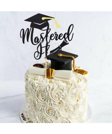 Arthsdite 1Pc Mastered It Cake Topper College Grad Class of 2024 Congratulations MBA Graduation Party Decorations Supplies - Black Glitter Black Mastered It Cake Topper - Buy Online on SooperMarket.com