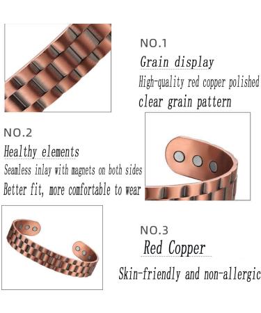 Prostapower Magnetic Copper Band Adjustable Length Simple and Fashionable Quantum Magnetic Bracelet Copper Bracelet for Men Women (One Size 2PCS-B) One Size 2pcs-b - Buy Online on SooperMarket.com