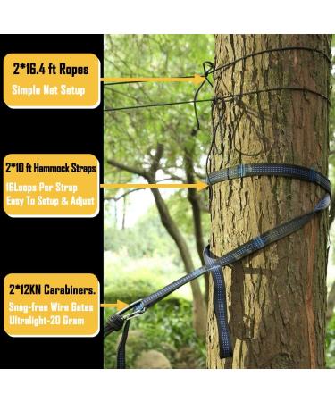Sunyear Camping Hammock  Portable Double Hammock with Net  2 Person Hammock Tent with 2*10ft Straps  Best for Outdoor Hiking Survival Travel Army Green/Khahi 55"W*106"L - Buy Online on SooperMarket.com