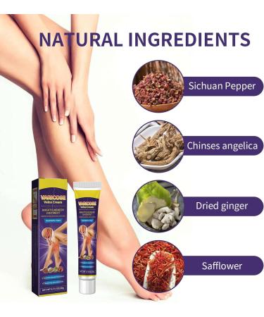 Varicose Vein & Spider Vein Cream | Capillary Health Treatment | Improve Circulation 0.7oz - Buy Online on SooperMarket.com