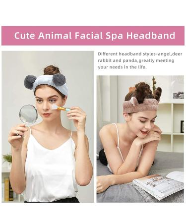 Buy 4-Pack Make-Up Hair Bands for Women | Stylish Cosmetic Bands for Makeup & Shower Blue White Light Gray & Black - Buy Online on SooperMarket.com