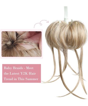 REECHO Super Long Tousled Messy Bun Hair Piece - Medium Blonde with Pale Highlights | Wavy Ponytail Scrunchie for Women - Buy Online on SooperMarket.com