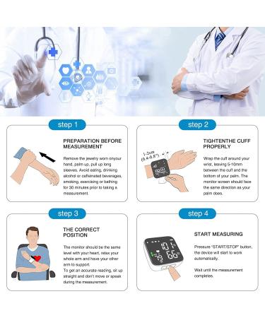 Ruord Large LED Backlit Blood Pressure Monitor - Adjustable Wrist Cuff, 99 Reading Memory, Irregular Heartbeat Indicator - Automatic Digital BP Monitor for Home Use - Black - Buy Online on SooperMarket.com