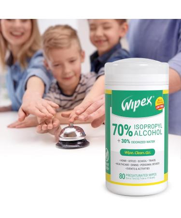 Wipex Alcohol Wipes for Electronics - 70% Isopropyl Tech Wipes for Computers & iPhones | Lint-Free Screen Cleaning - 80 Count (Pack of 6 - Buy Online on SooperMarket.com