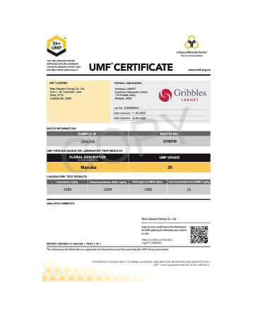 Buy New Zealand Honey Co. Raw Manuka Honey UMF 26+ | MGO 1282+ - 8.8oz | Premium Quality - Buy Online on SooperMarket.com
